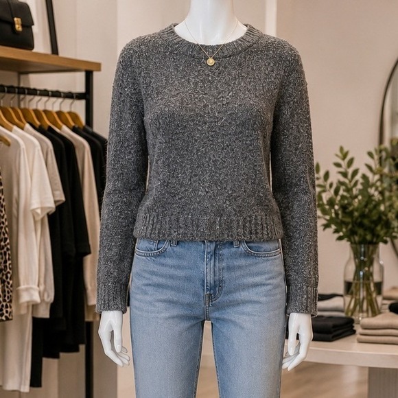Ann Taylor Factory Sweaters - Ann Taylor Factory Womens Sweater Gray Metallic Shimmer Knit XS